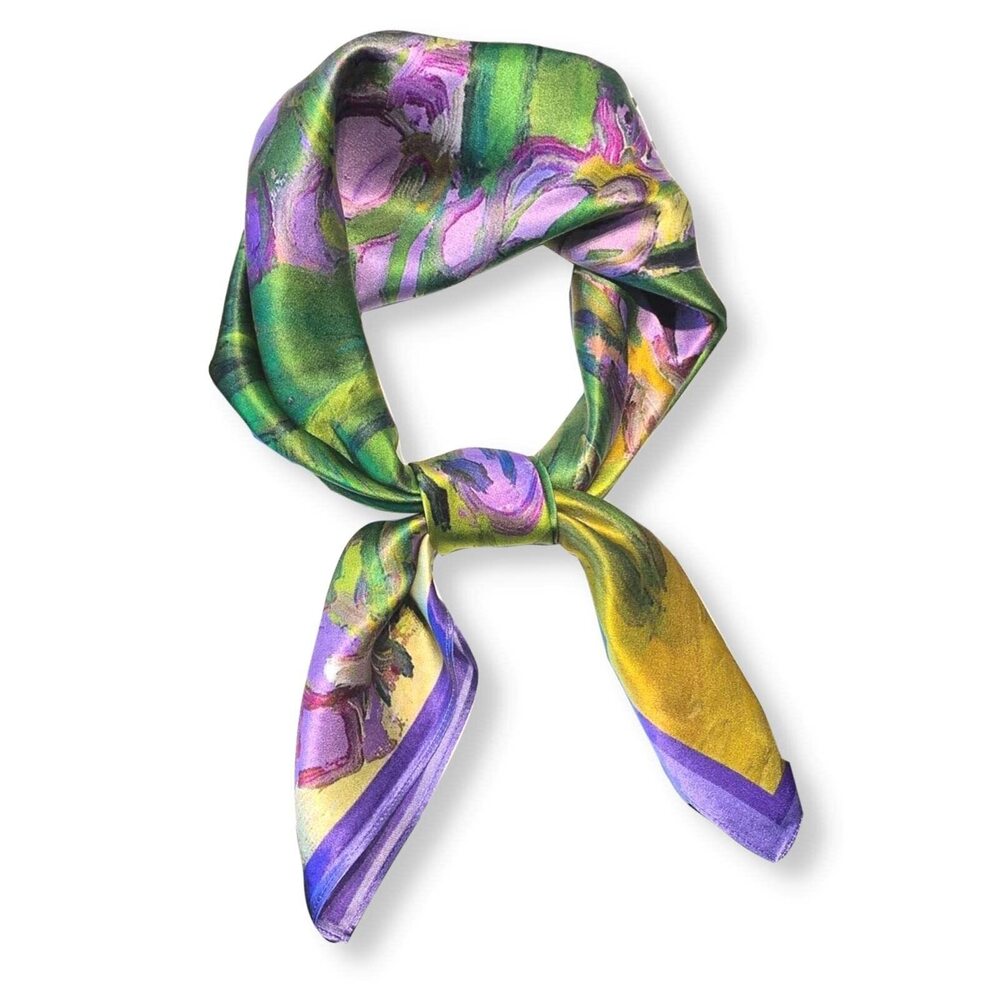 9179 100% Pure Mulberry Silk Neck Scarf 27"x27" Square Neckerchief